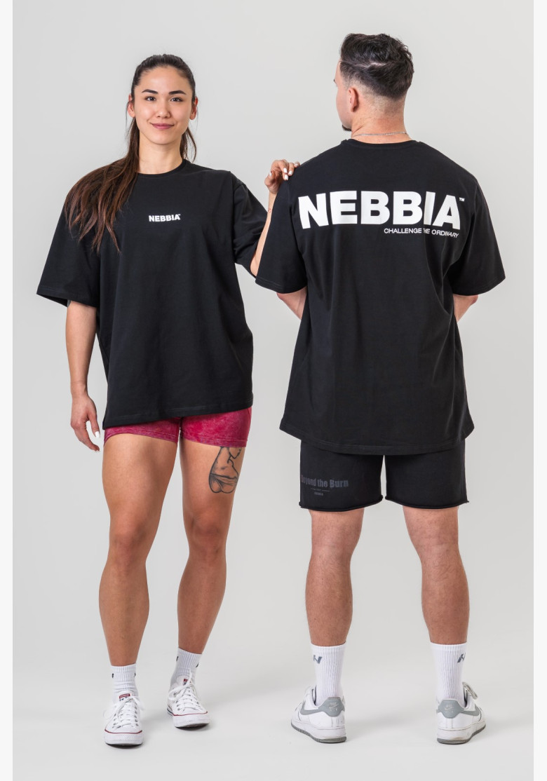 NEBBIA GYM ESSENTIALS Oversized tričko čierne