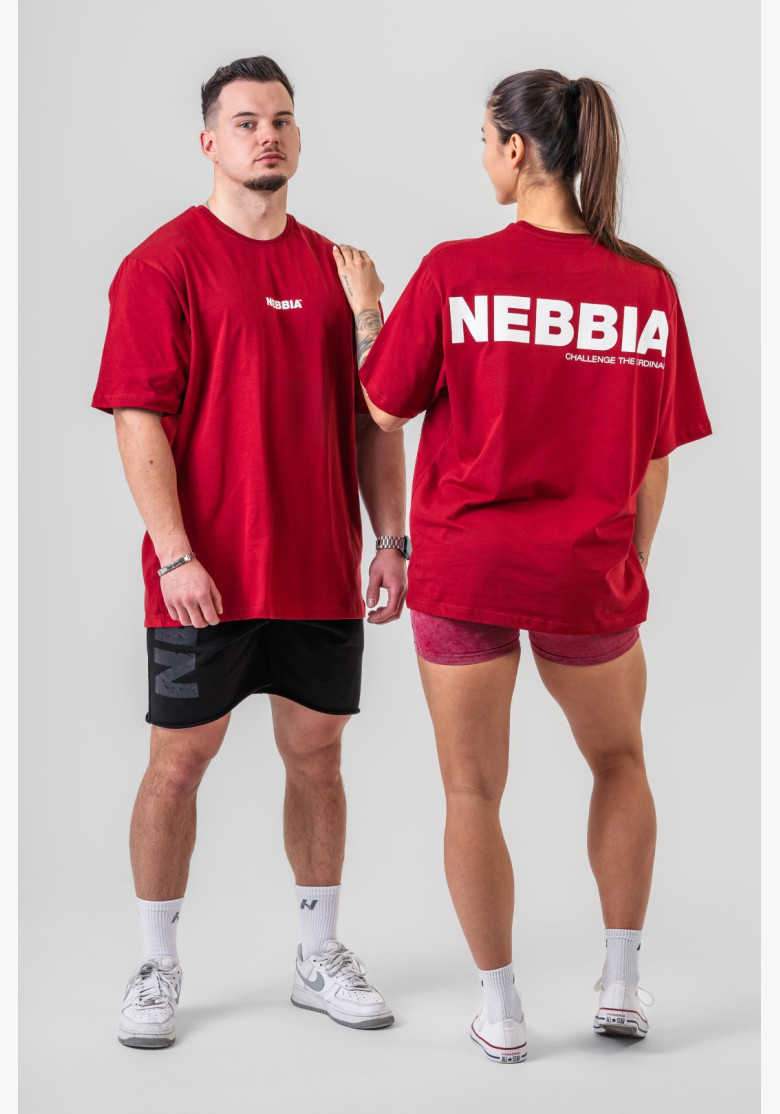 NEBBIA GYM ESSENTIALS Oversized tričko červené